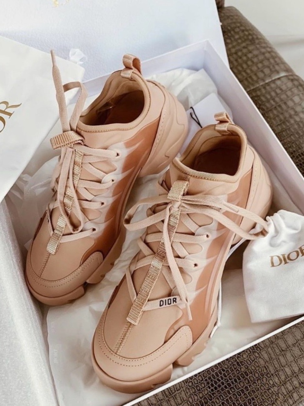 Dior Blush Tan Nude Sneakers